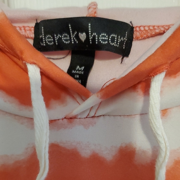 Derek Heart Orange and White Hoodie - Picture 2 of 3